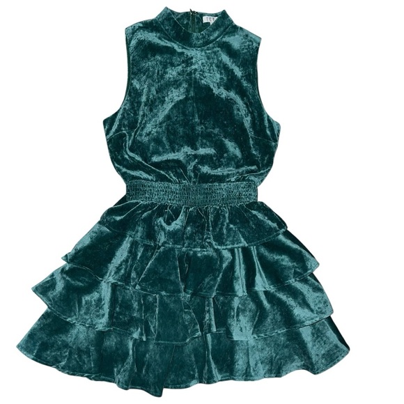 TCEC Deep Teal Velvet Dress Size Small - Picture 1 of 9